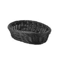 GenWare Black Oval Polywicker Basket 22.5x15.5x6.5cm - pack size 6