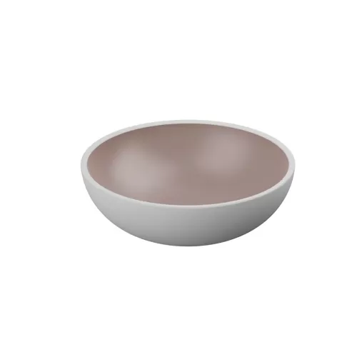 Dalebrook Trafalgar White & Taupe Melamine Deep Round Bowl 21x7cm 1.2 Litre - pack size 1