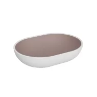 Dalebrook Trafalgar White & Taupe Melamine Deep Oval Bowl 28x21x7cm 1.8 Litre - pack size 1