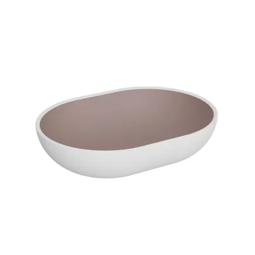 Dalebrook Trafalgar White & Taupe Melamine Deep Oval Bowl 28x21x7cm 1.8 Litre - pack size 1