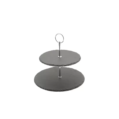 GenWare Slate 2-Tier Slate Cake Stand 20/25cm - pack size 1