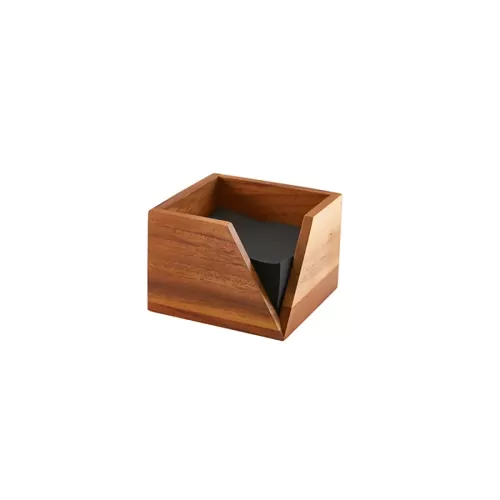 GenWare Acacia Wood Square Serviette Holder 14x10cm - pack size 1