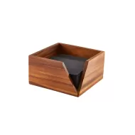 GenWare Acacia Wood Square Serviette Holder 18.6x10cm - pack size 1