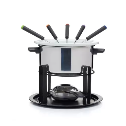 KitchenCraft Silver Stainless Steel Deluxe Fondue Set - pack size 1
