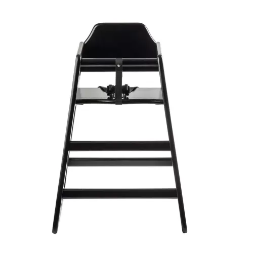 TableCraft Black Painted Wood Unassembled High Chair 50x50x73.5cm - pack size 1