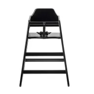 TableCraft Black Painted Wood Assembled High Chair 50x50x73.5cm - pack size 1