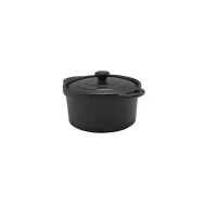 GenWare Forge Stoneware Black Round Lidded Casserole Dish 12x6.2cm 13oz - pack size 6
