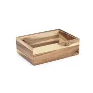 Pujadas Wooden Brown Basket 30 x 22 x 10cm - pack size 1