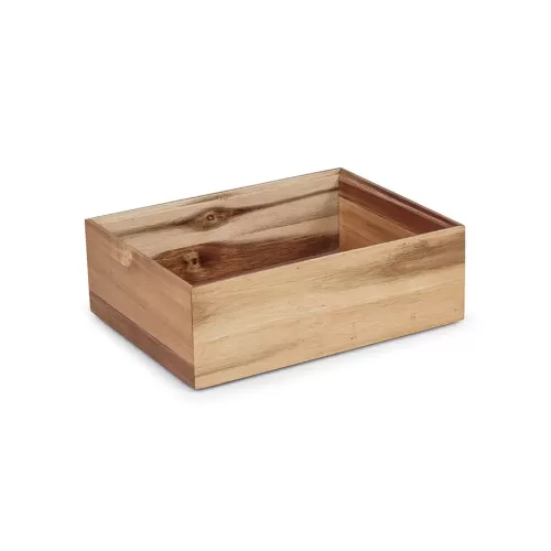 Pujadas Wooden Brown Basket 45 x 30 x 10cm - pack size 1