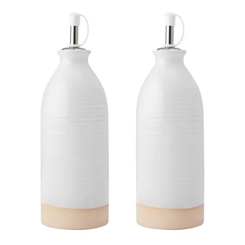 KitchenCraft Idilica Oil And Vinegar Bottles Set of 2 Cream 450ml - pack size 1