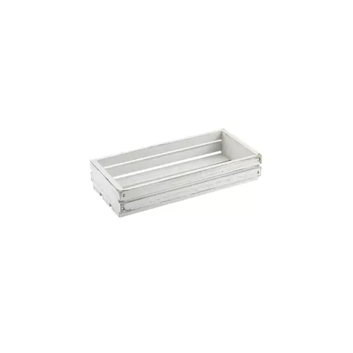 Genware White Wash Wooden Crate 25 x 12 x 5cm - pack size 24