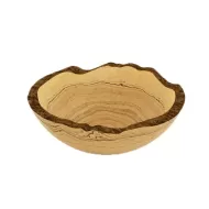 Craster Tilt Medium Rustic Olive Wood Bowl 27 x 10.5cm - pack size 1