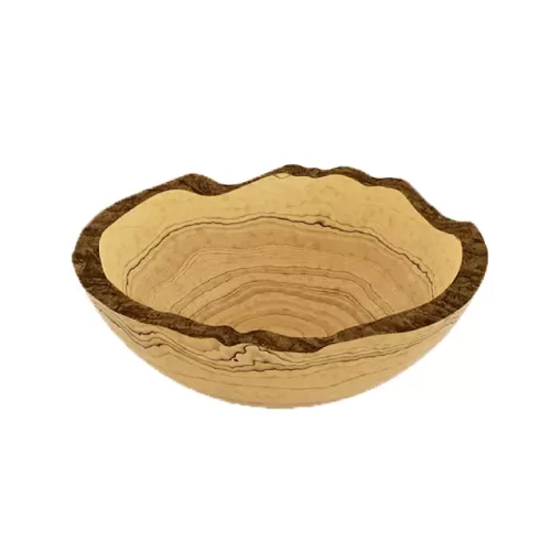 Craster Tilt Medium Rustic Olive Wood Bowl 27 x 10.5cm - pack size 1