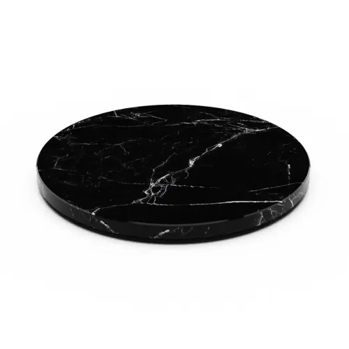 Craster Tilt Large Round Grey Marble Plinth 32 x 2.5cm - pack size 1