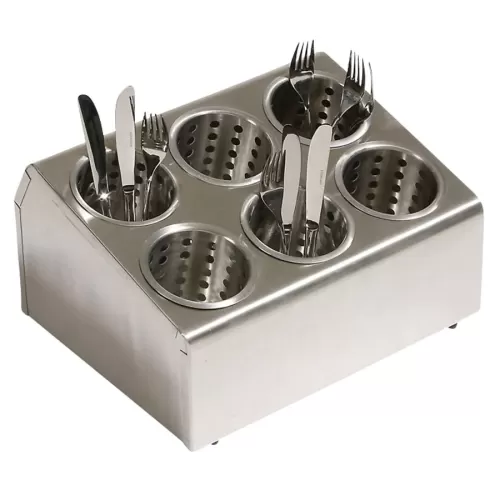 Stainless Steel Cutlery Dispenser 6 Compartments - pack size 1