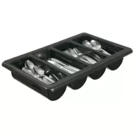 Polypropylene Cutlery Box 4 Compartments Black - pack size 1
