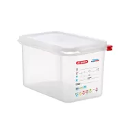 Araven Polypropylene Airtight Container Gastronorm 1/4 4.3ltr With ColourClips and Label - pack size 1