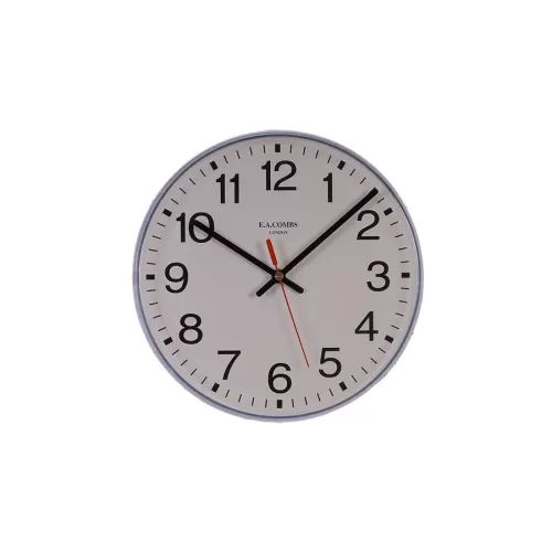 Wall Clock White Plastic Case 25.5cm - pack size 1