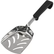 Genware Buffet Pro Slotted Scoop Server Stainless Steel Black Plastic Handle - pack size 1
