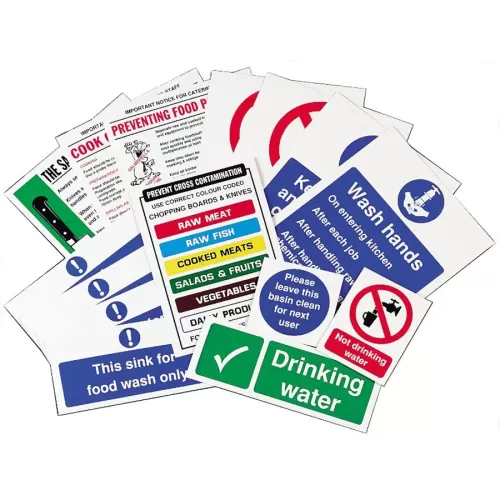 Mileta Catering Safety Signs Self Adhesive Vinyl - Food Prep Area Pack - pack size 1