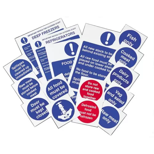Mileta Catering Safety Signs Self Adhesive Vinyl - Food Storage Pack - pack size 1