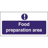 Mileta Kitchen Food Safety Sign Self Adhesive Vinyl 100 x 200mm - Food Preparation Area - pack size 1