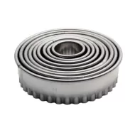 deBuyer Fluted Pastry Cutters Stainless Steel 3-11cm Set Of 9 - pack size 1