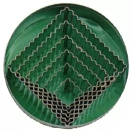 Square Fluted Pastry Cutter Tinplate 2.3 - 8.5cm 6 Piece Complete With Tin - pack size 1