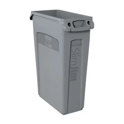 Rubbermaid Slim Jim® Bin With Venting Channel Grey 87ltr - pack size 1
