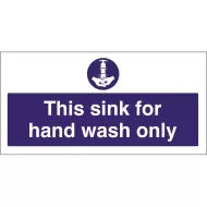 Mileta Kitchen Sink Safety Sign Self Adhesive Vinyl 100 x 200mm - Wash Hands - pack size 1
