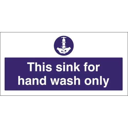 Mileta Kitchen Sink Safety Sign Self Adhesive Vinyl 100 x 200mm - Wash Hands - pack size 1