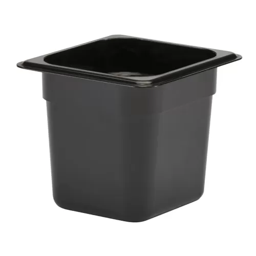 Cambro Gastronorm Container 1/6 Black Polycarbonate 162x150mm - pack size 1