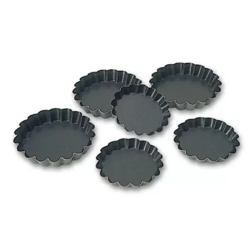 Matfer Bourgeat Exopan Fluted Tartlet 8 x1.2cm Non-Stick - pack size 1