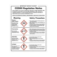 Mileta Warning Sign Self Adhesive Vinyl - COSHH Regulation Notice 27 x 35cm - pack size 1