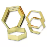 Matfer Bourgeat Hexagonal Cake Mould Stainless Steel 6.7x6.7x3cm - pack size 4