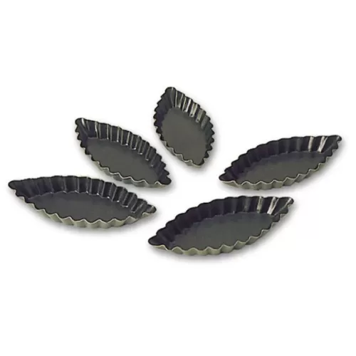 Matfer Bourgeat Fluted Boat Mould 8.5 x 3.5 x Non-Stick - pack size 1