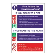 Mileta Safety Sign - Fire Action Staff Signs 20x30cm - pack size 1