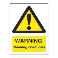 Mileta Warning Sign Self Adhesive Vinyl - Cleaning Chemicals 15 x 20cm - pack size 1