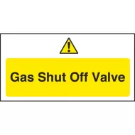 Mileta Warning Sign Self Adhesive Vinyl - Gas Shut Off Valve 20 x 10cm - pack size 1