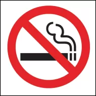 Mileta Safety Sign - No Smoking Symbol 10x10cm - pack size 1