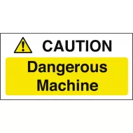 Mileta Warning Sign Self Adhesive Vinyl - Caution Dangerous Machine 20 x 10cm - pack size 1