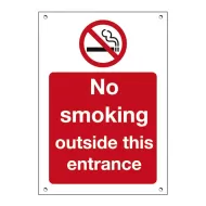 Mileta Exterior Sign 3mm Foamboard - No Smoking Outside This Entrance 15x20cm - pack size 1