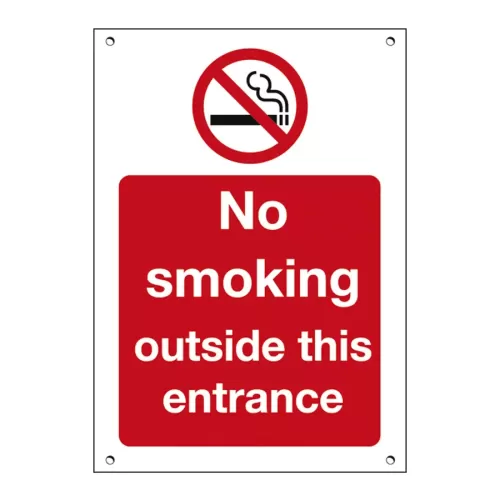 Mileta Exterior Sign 3mm Foamboard - No Smoking Outside This Entrance 15x20cm - pack size 1