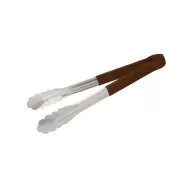 Prepara Tongs Stainless Steel 24cm Brown Non Slip Handle - pack size 1