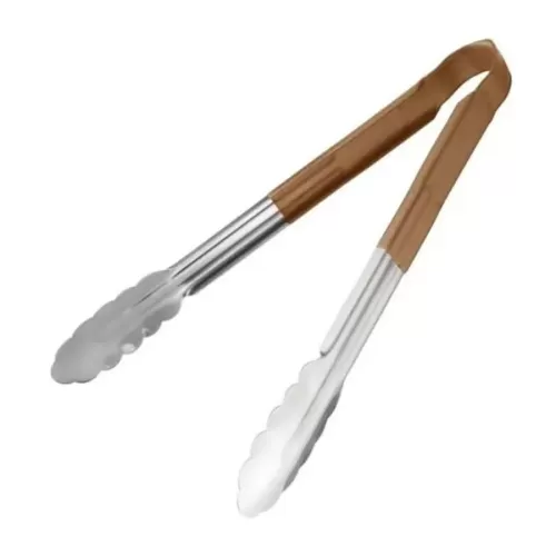 Prepara Tongs Stainless Steel 30cm Brown Non Slip Handle - pack size 1