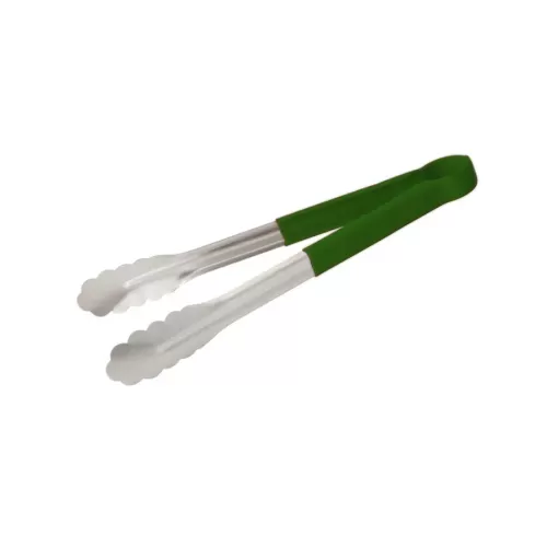 Prepara Tongs Stainless Steel 30cm Green Non Slip Handle - pack size 1