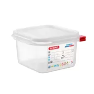 Araven Polypropylene Airtight Container Gastronorm 1/6 1.7ltr With ColourClips and Label - pack size 1