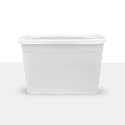 Parkers Ice Cream Container 4ltr Natural Polypropylene 222x162x149mm - pack size 1