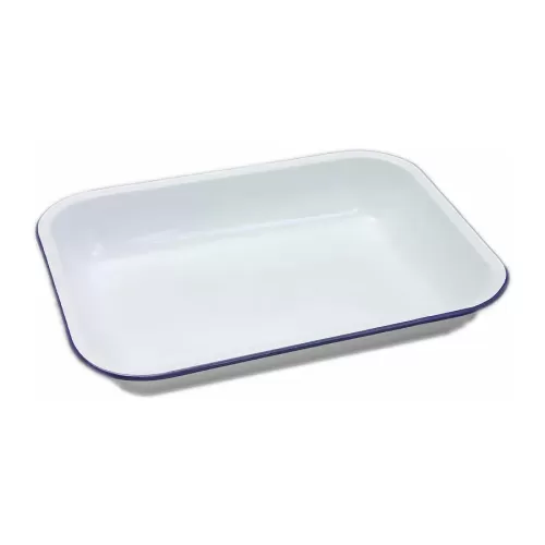 White Enamel Bake Pan 37 x 29.5 x 5.5cm - pack size 1