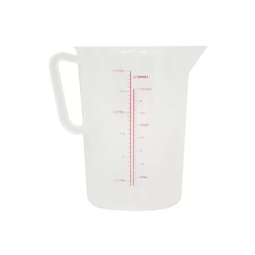 Sunnex Clear Plastic Measuring Jug 3ltr - pack size 1